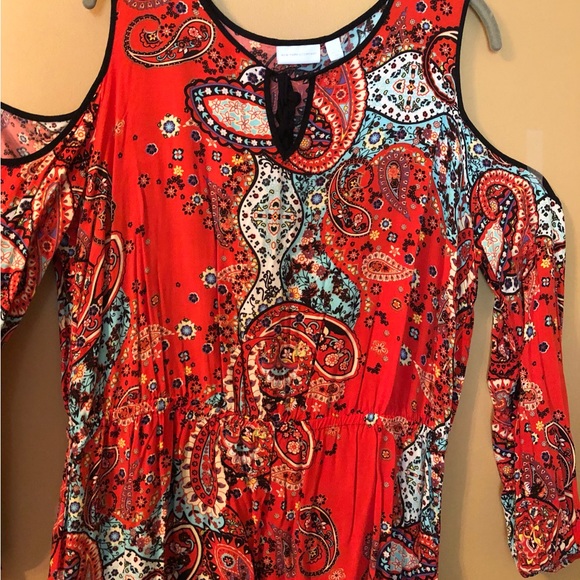 Bohemian cold shoulder dress - Picture 3 of 5